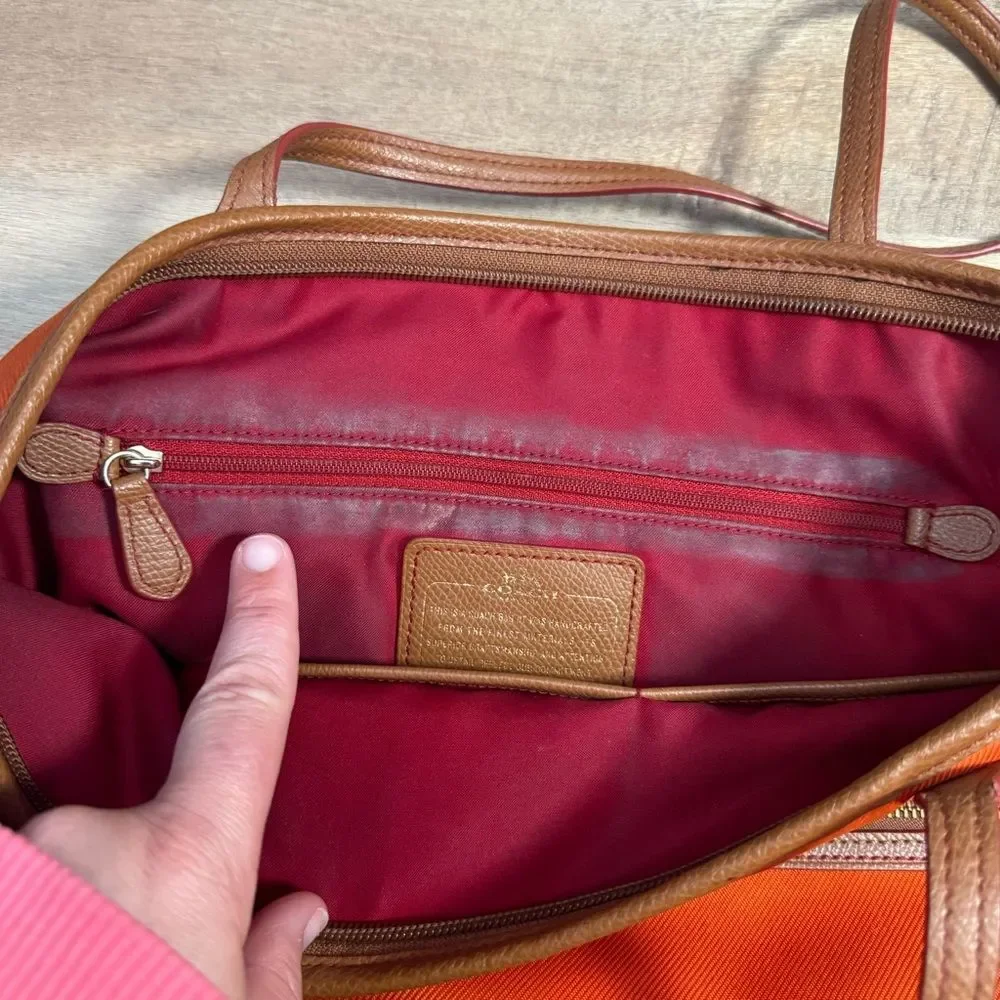 Coach Orange Sawyer Tote Bag